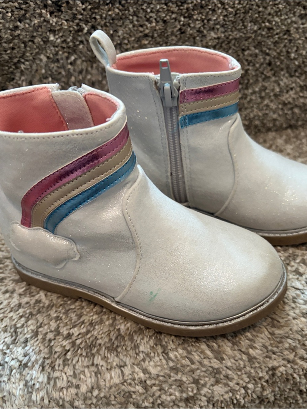 Tucker + Tate silver  Ankle Boots size 8 -rainbow